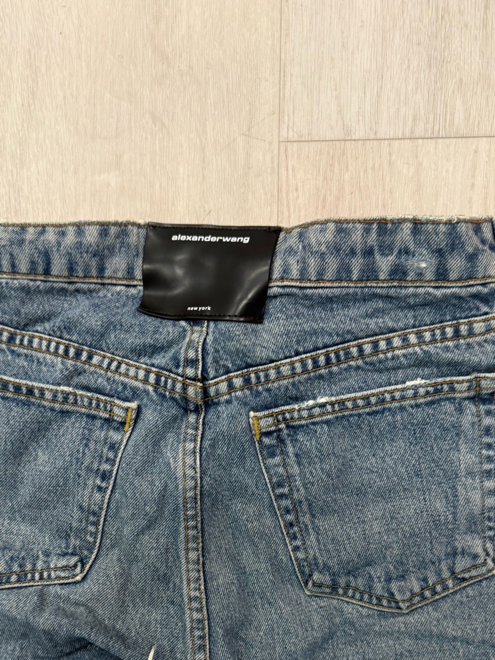 Alexander Wang Blue Distressed Denim Shorts